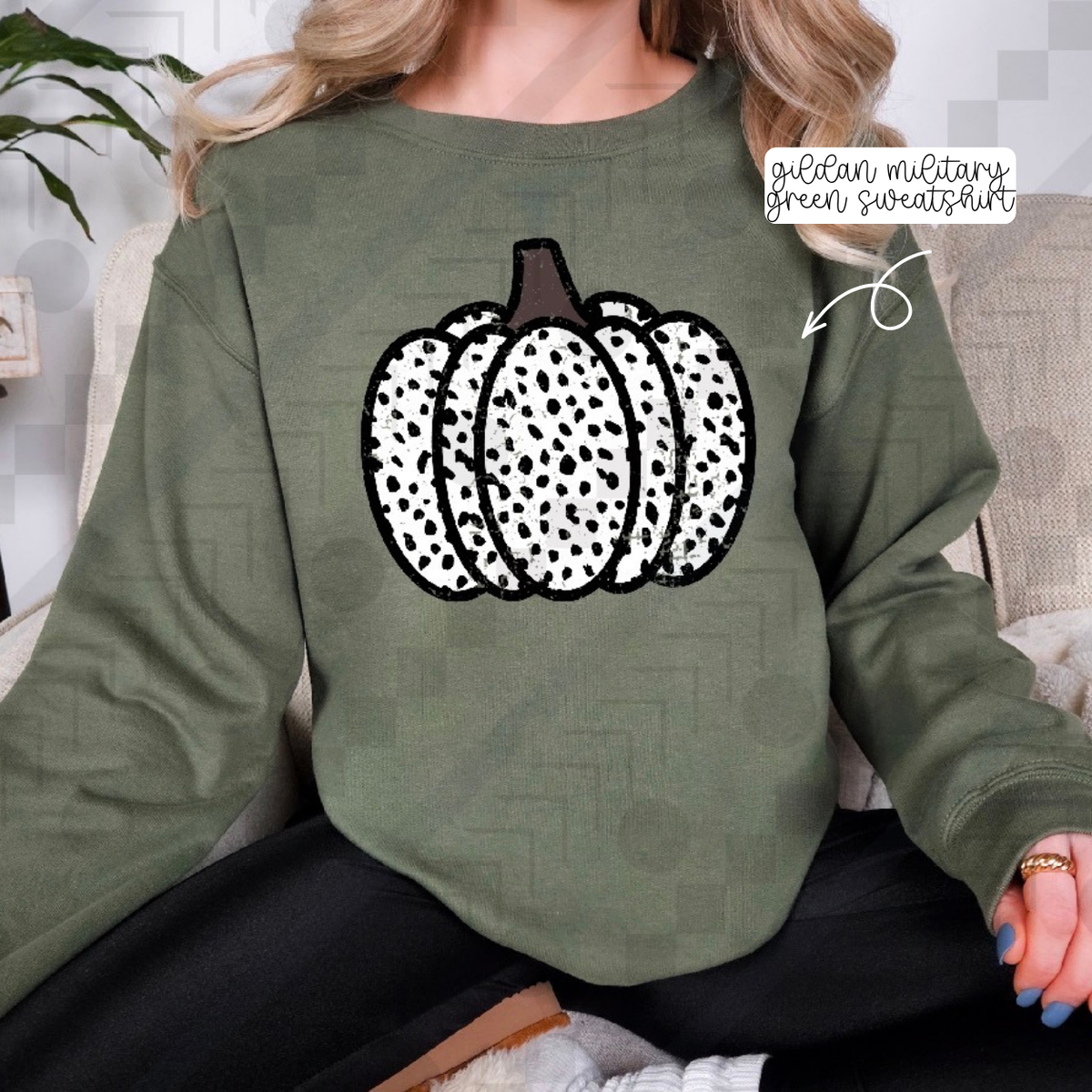 Dalmatian Distressed Pumpkin (Tee, Sweatshirt, or Long-Sleeve)