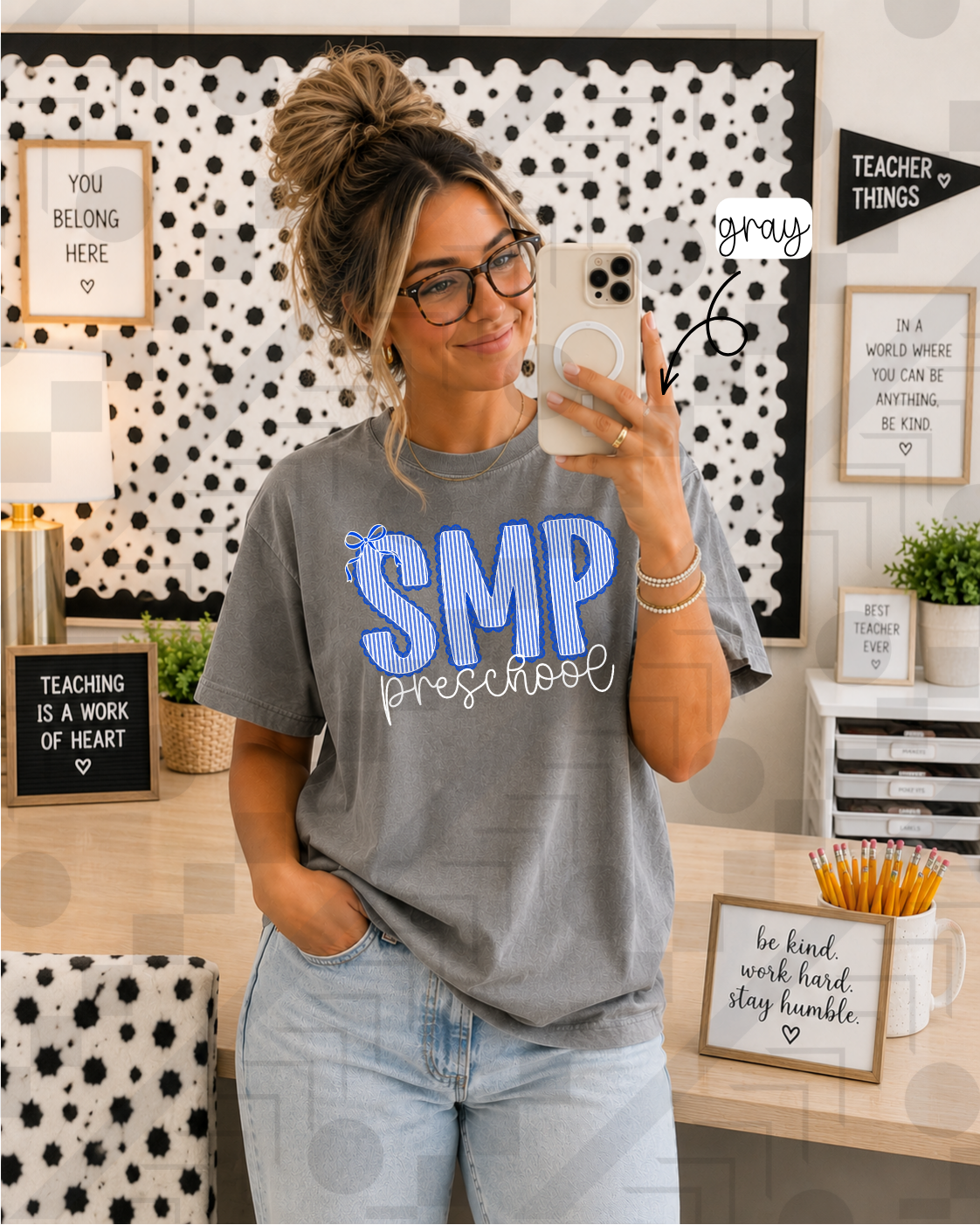 Scalloped Seersucker Varsity Schools (Tee, Sweatshirt, or Long-Sleeve)