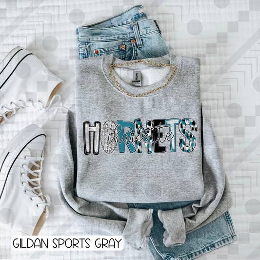 Charlotte Hornets - Preppy Poppy (Tee, Sweatshirt, or Long-Sleeve)