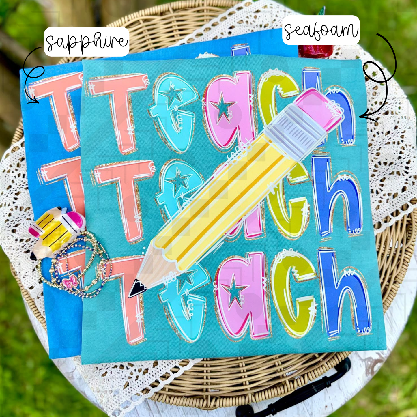 Teach With Pencil (Tee, Sweatshirt, or Long-Sleeve)
