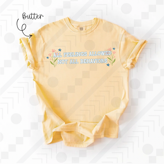 All Feelings Allowed, Not All Behaviors (Tee, Sweatshirt, or Long-Sleeve)