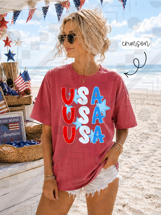 USA Star Collage Tee