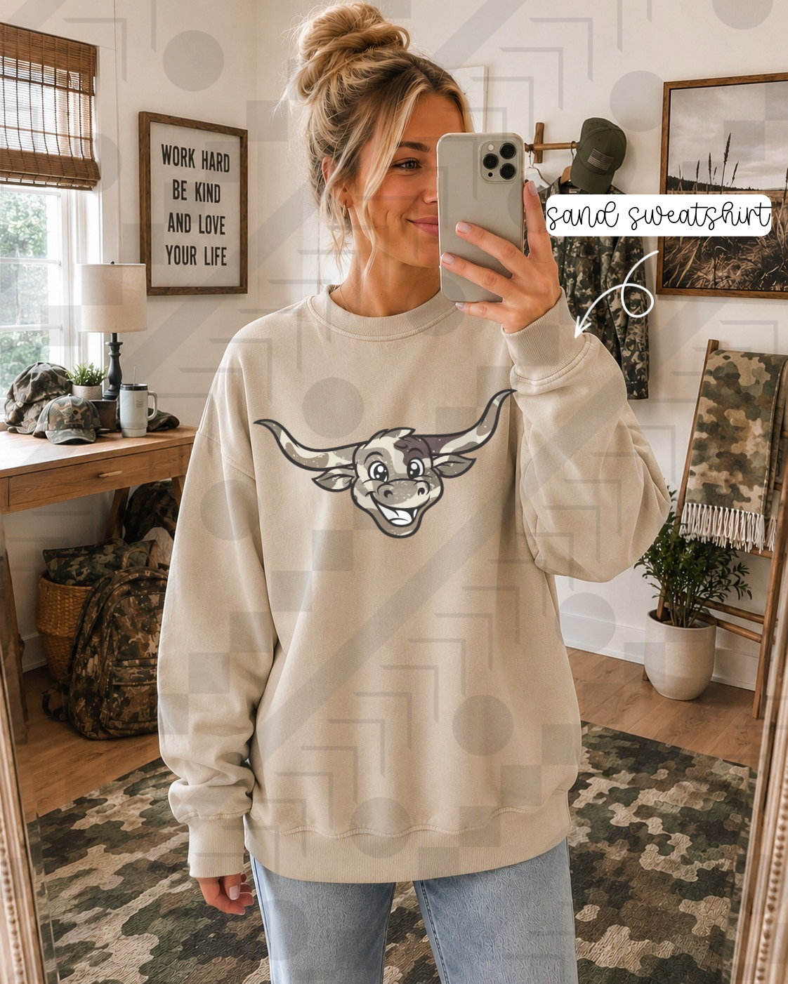 Duck Camo Happy Mascots (Tee, Sweatshirt, or Long-Sleeve)