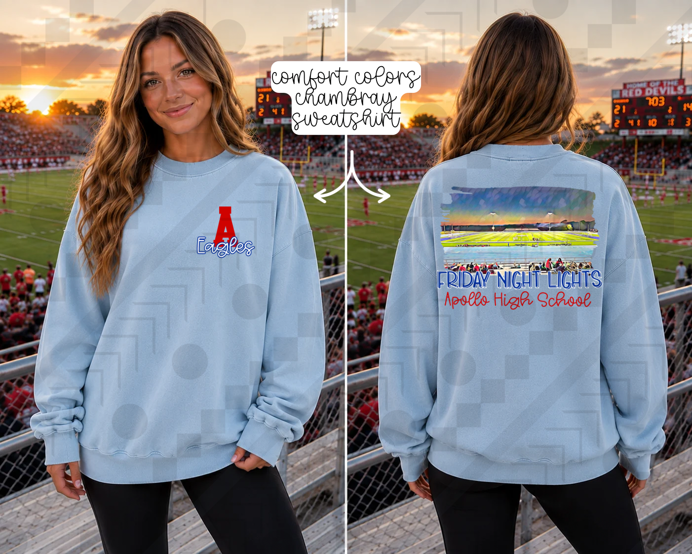 Friday Night Lights - High School Stadiums (Tee, Sweatshirt, or Long-Sleeve)