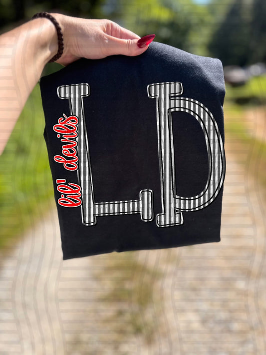 Lil' Devils LD. Seersucker Initials