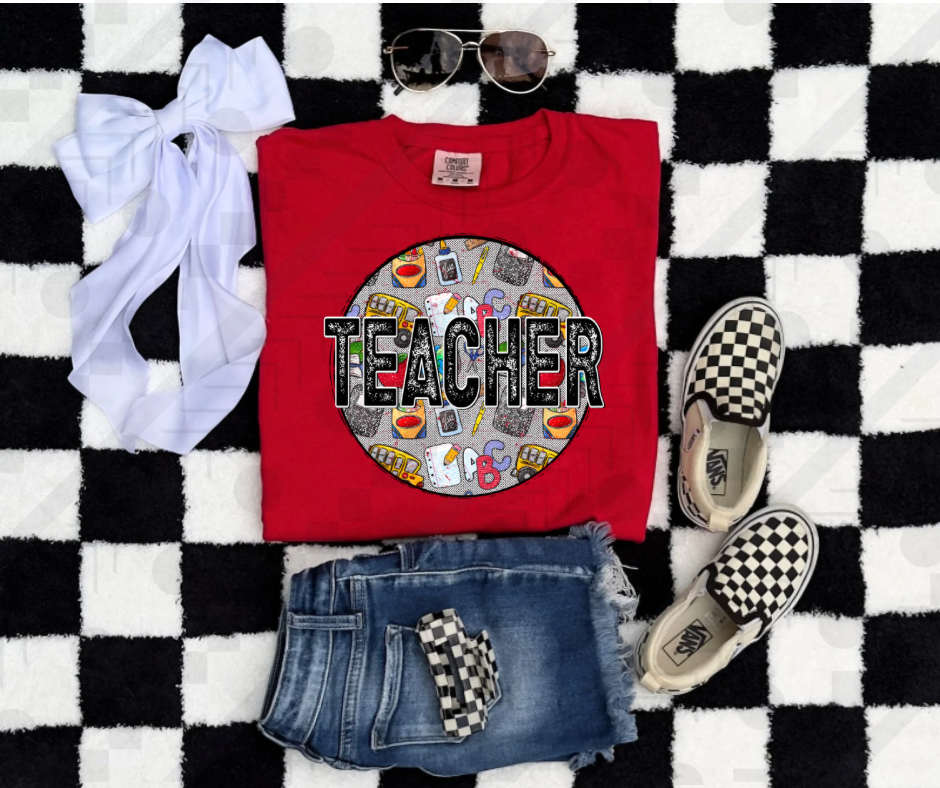 Teacher Round School Elements