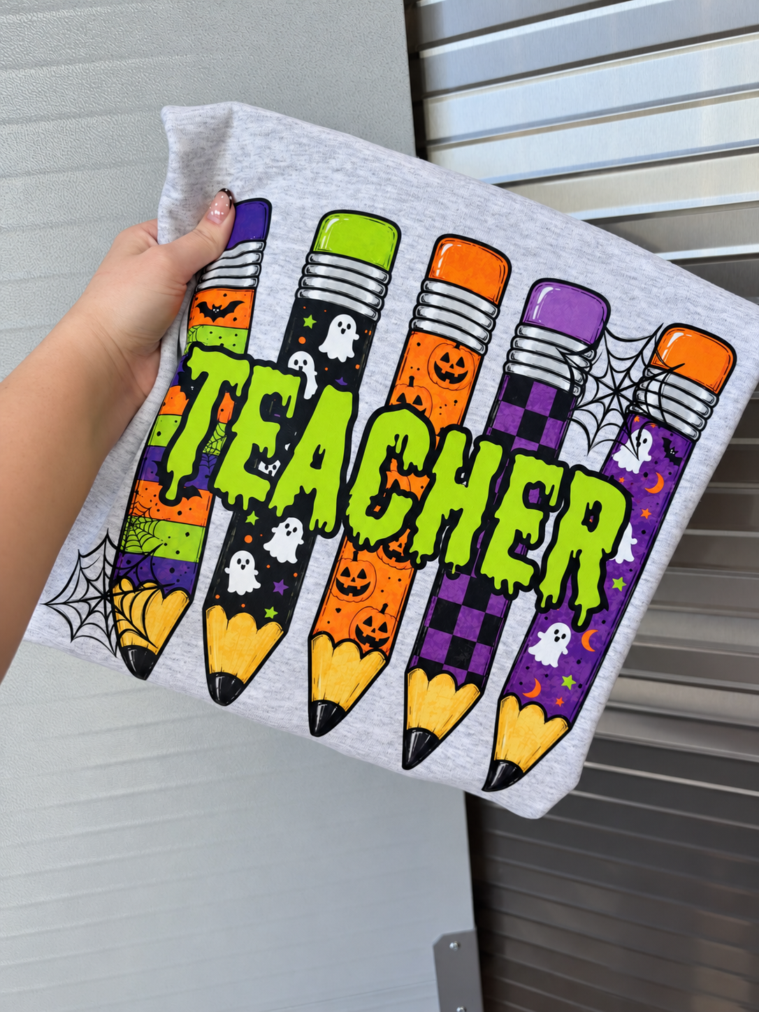 Teacher Spooky Pencils Gildan Sweatshirt