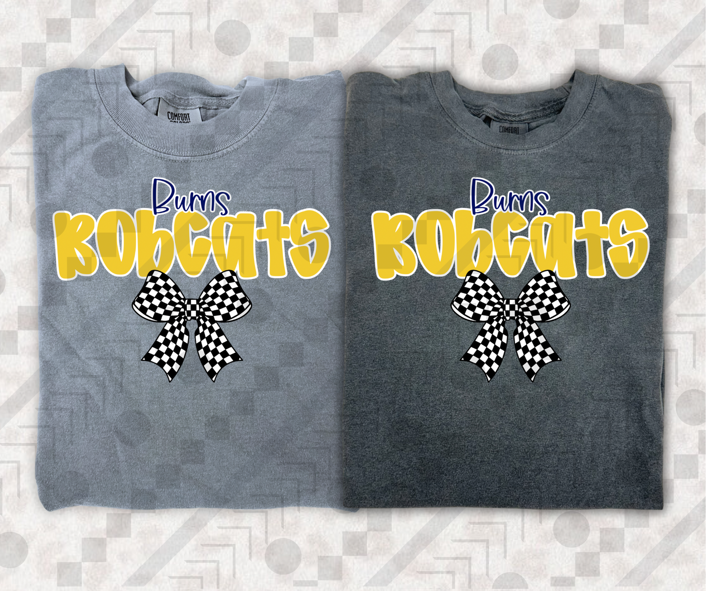 Burns Bobcats Checker Bow