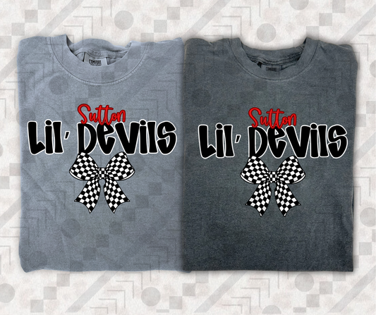 Sutton Lil' Devils Checker Bow