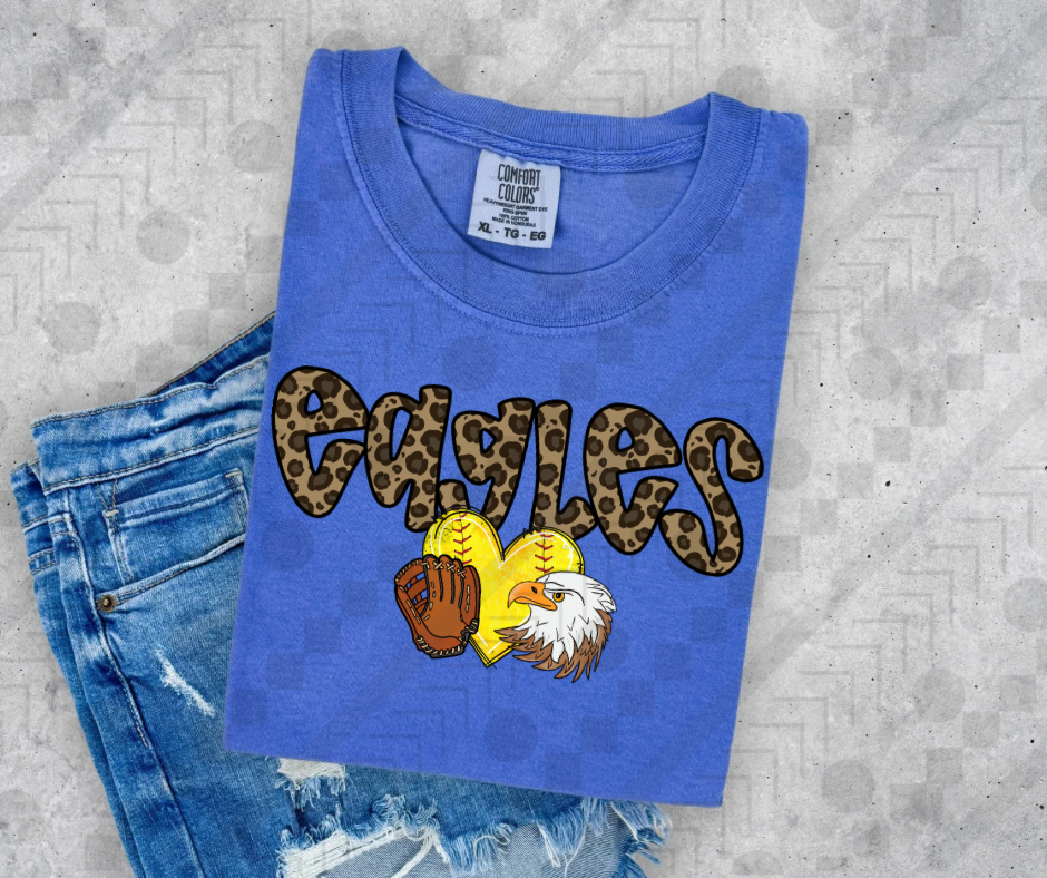 Eagles Cheetah Heart Softball