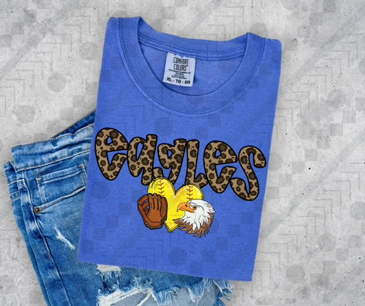 Eagles Cheetah Heart Softball