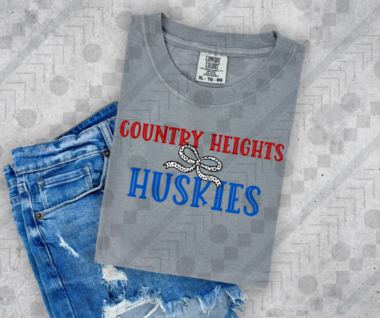 Country Heights Huskies Dalmatian Bow