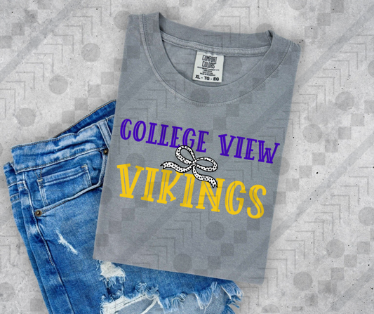 College View Vikings Dalmatian Bow