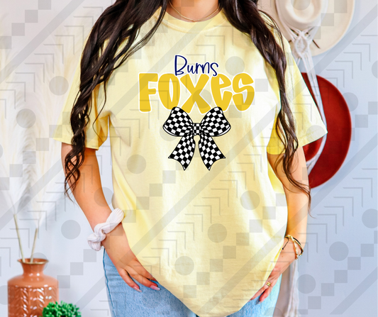 Burns Foxes Checker Bow