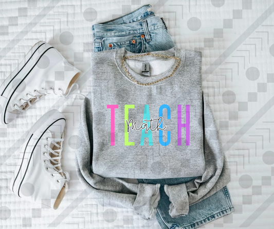 Teach Math Neon Spaced