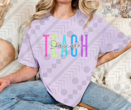 Teach Daycare Neon Spaced