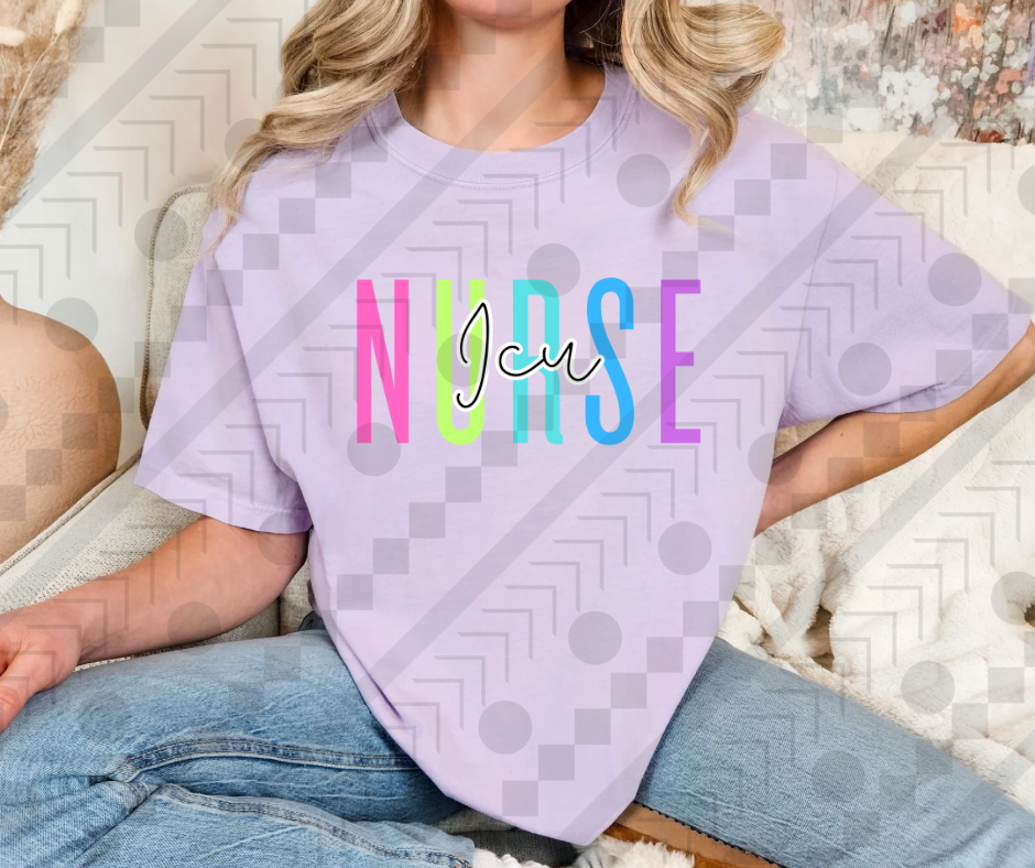 ICU Nurse Neon Spaced