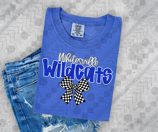 Whitesville Wildcats Checker Bow