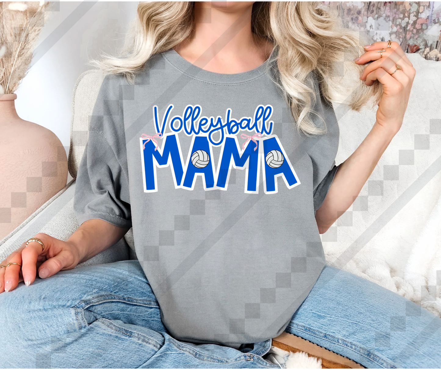 Blue Volleyball Mama