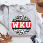 WKU Faux Cheetah Glitter Circle