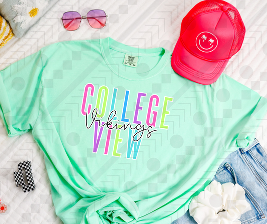 College View Vikings Neon Spaced