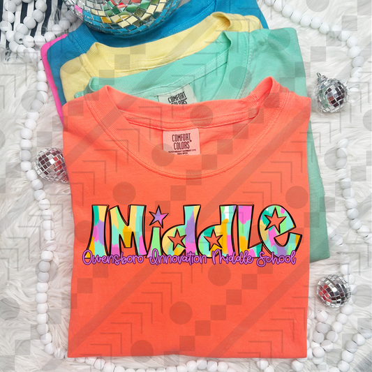 iMiddle School Neon Brushstroke