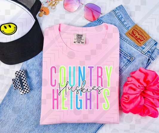 Country Heights Huskies Neon Spaced