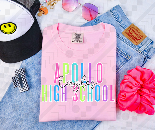 Apollo High School Eagles Neon Spaced
