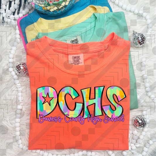 Daviess County High School Neon Brushstroke