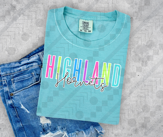 Highland Hornets Neon Spaced
