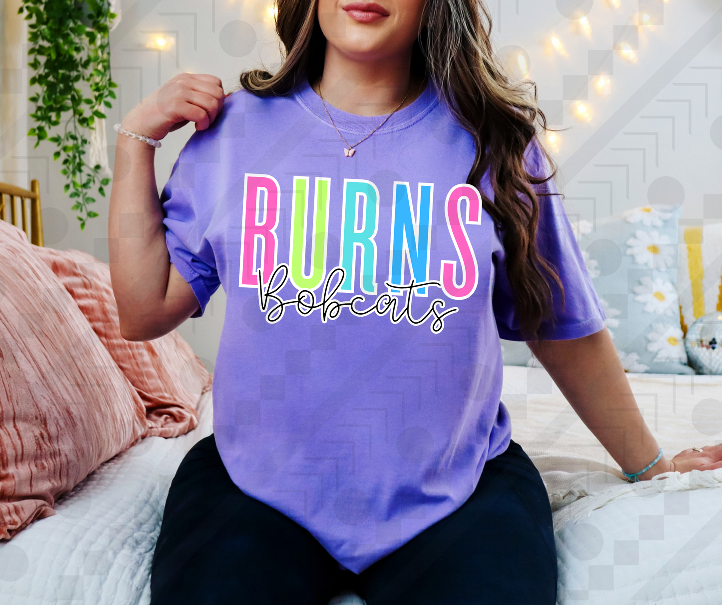 Burns Bobcats Neon Spaced