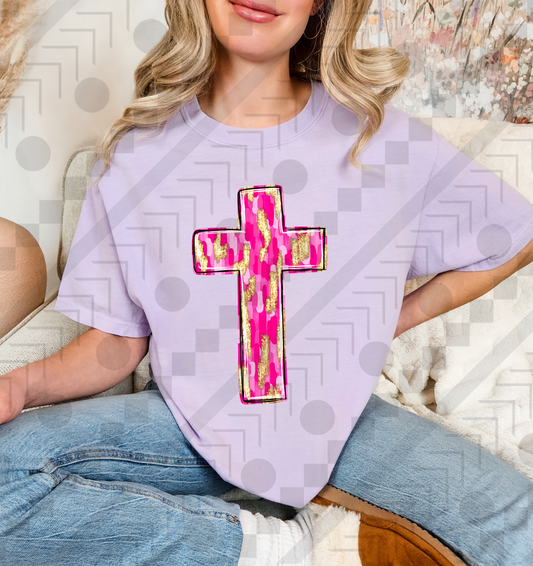 Pink and Gold Cross