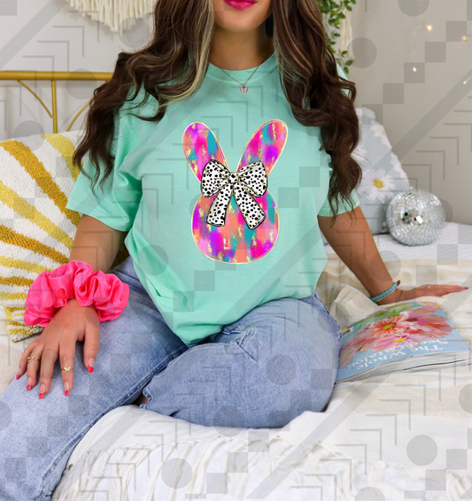 Dalmatian Bow Brushstroke Bunny