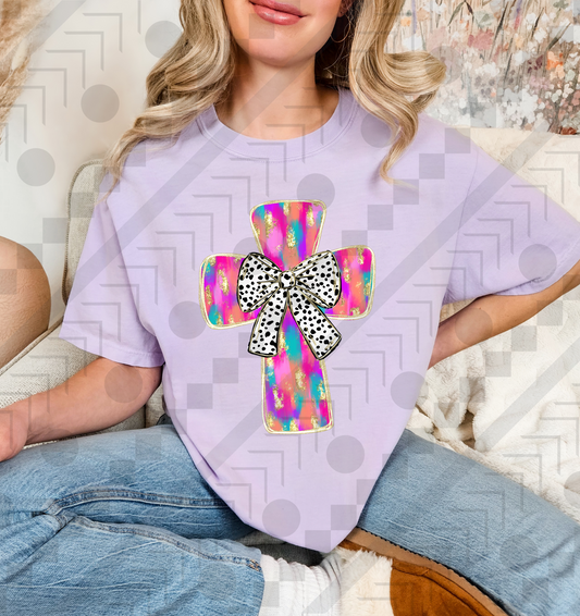 Dalmatian Bow Brushstroke Cross