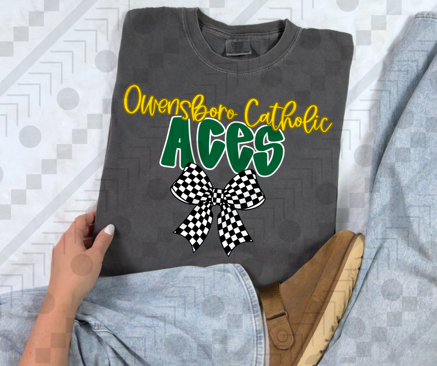 Owensboro Catholic Aces Checker Bow