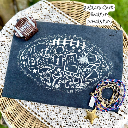 All White Football Saying (Tee, Sweatshirt, or Long-Sleeve)